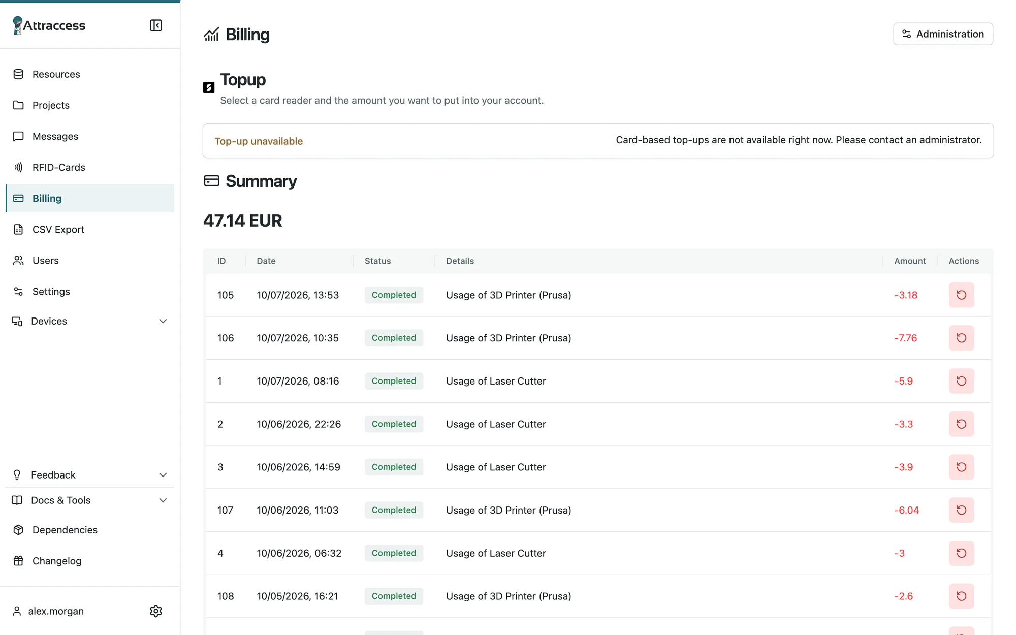 Fair usage billing